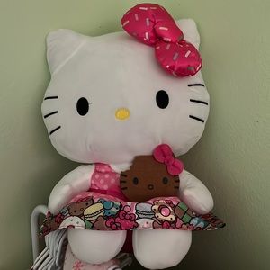 Hello Kitty Cafe Large Plush Doll w Bakery Dress & Gingerbread Cookie